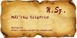Márky Szigfrid névjegykártya